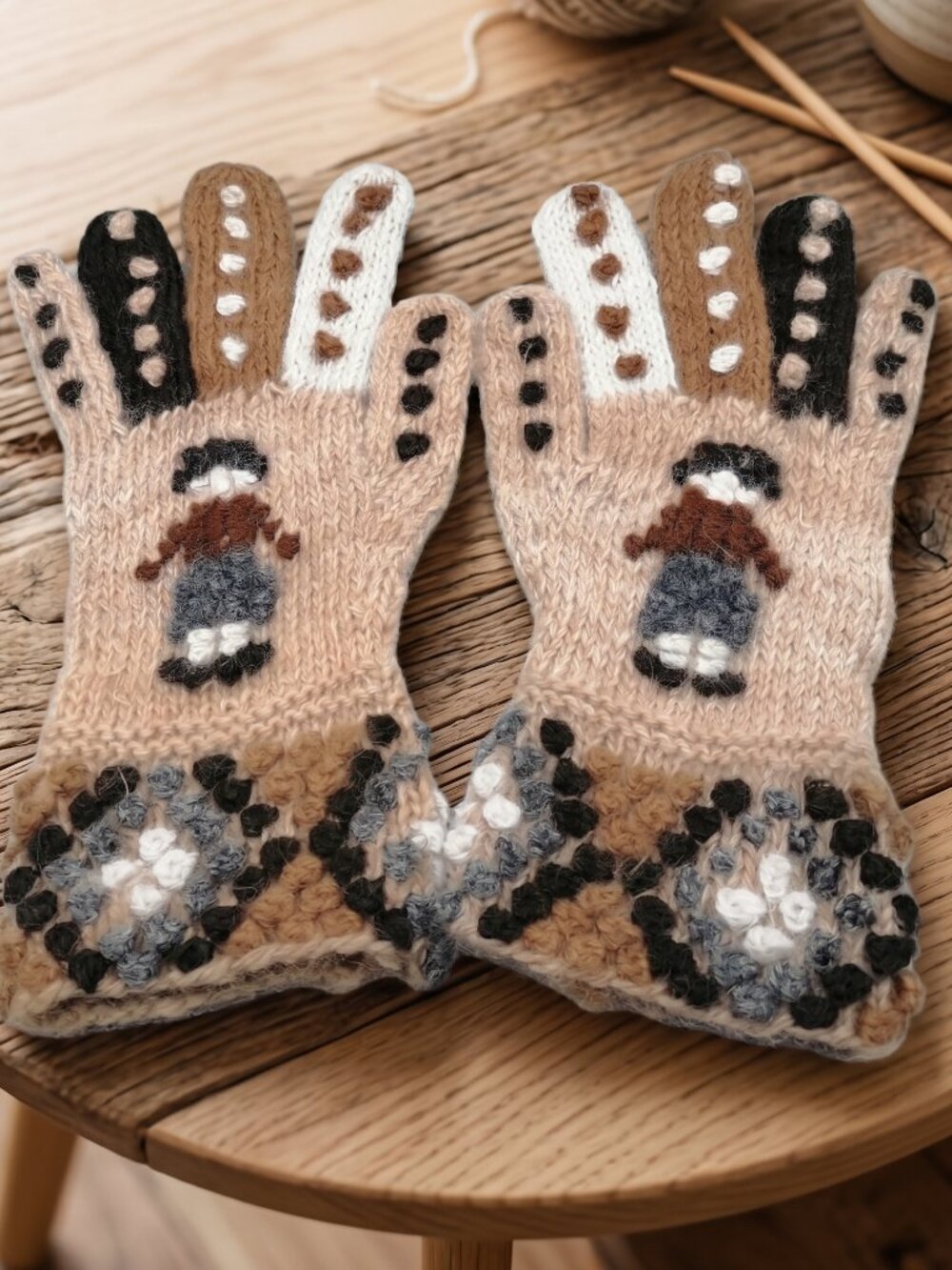 Handcrafted Alpaca Wool Gloves – Andean Design – Warm for Winter